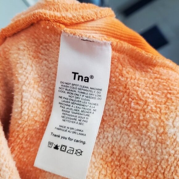 TNA Cozy Fleece Orange Tie Dye Boyfriend Crop Top Size 1 - Picture 9 of 11